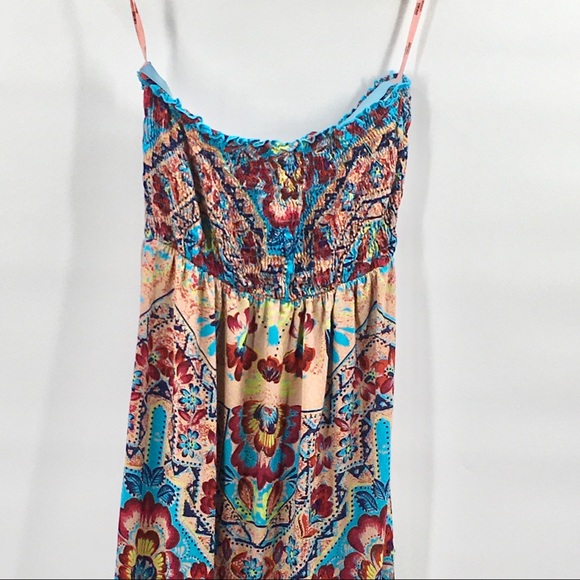 F21 Forever 21 Strapless Tube Boho Maxi Dr… - Picture 2 of 9
